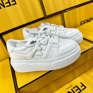 FENDI Tailored options Shipping guarantee THICK-SOLDED SNEAKER LAMBSKIN IN FENDI WHITE