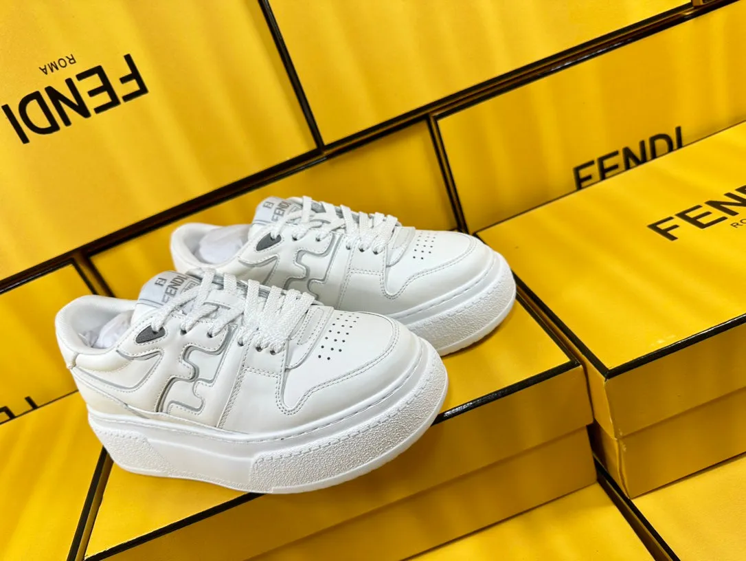 FENDI Tailored options Shipping guarantee THICK-SOLDED SNEAKER LAMBSKIN IN FENDI WHITE