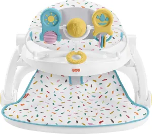 Fisher-Price Portable Baby Chair Deluxe Sit-Me-Up Floor Seat with Snack Tray, Rainbow Sprinkles