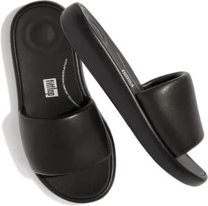 FitFlop Women's iQushion D-Luxe Padded Leather Slides Sandals