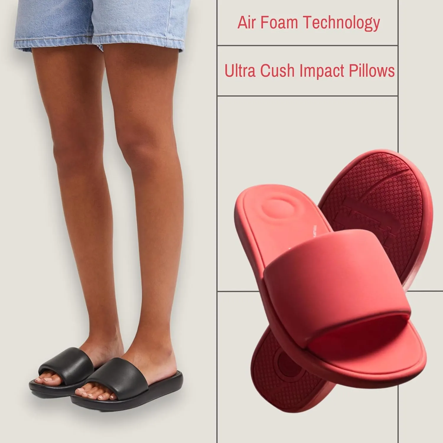 FitFlop Women's iQushion D-Luxe Padded Leather Slides Sandals