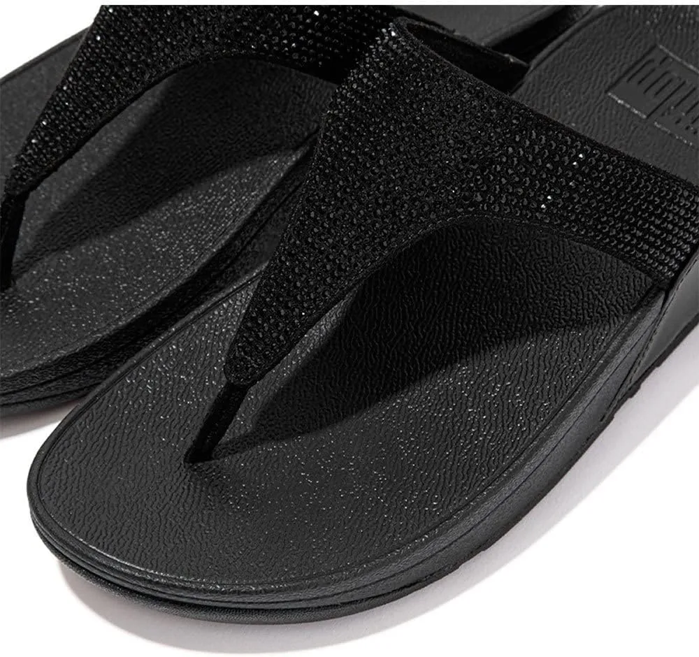 FITFLOP Women's Slide Lulu Crystal Embellished Toe-Post Sandals