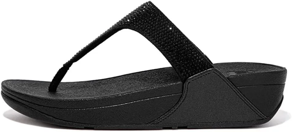 FITFLOP Women's Slide Lulu Crystal Embellished Toe-Post Sandals