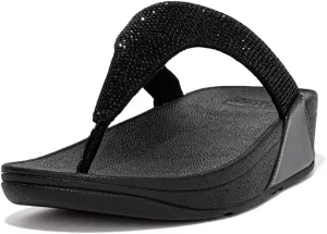 FITFLOP Women's Slide Lulu Crystal Embellished Toe-Post Sandals
