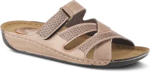Flexus Women's KARL Adjustable Slide Sandals - Strappy Design, Padded Insole, Made in Turkey BRONZE EU 39 / US 8.5
