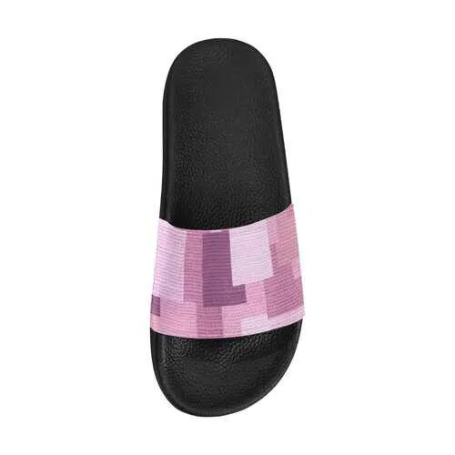 Flip-Flop Sandals, Pink and Purple Block Style Women's Slides
