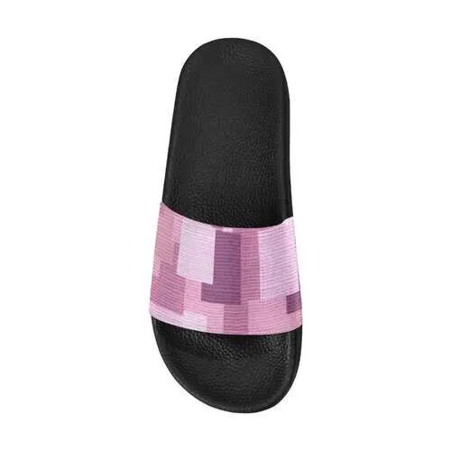 Flip-Flop Sandals, Pink and Purple Block Style Women's Slides