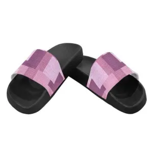 Flip-Flop Sandals, Pink and Purple Block Style Women's Slides