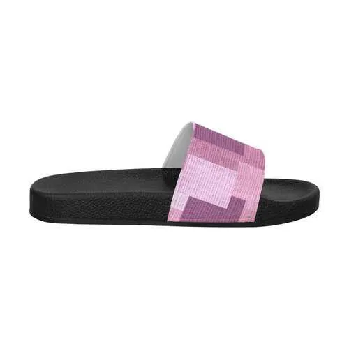 Flip-Flop Sandals, Pink and Purple Block Style Women's Slides