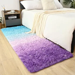 Fluffy Purple-Blue Rug, 2x6 Feet Soft Area Rugs for Bedroom Living Room, Modern Shag Rugs Carpets for Children Nursery Kids Girls Room Home Decor