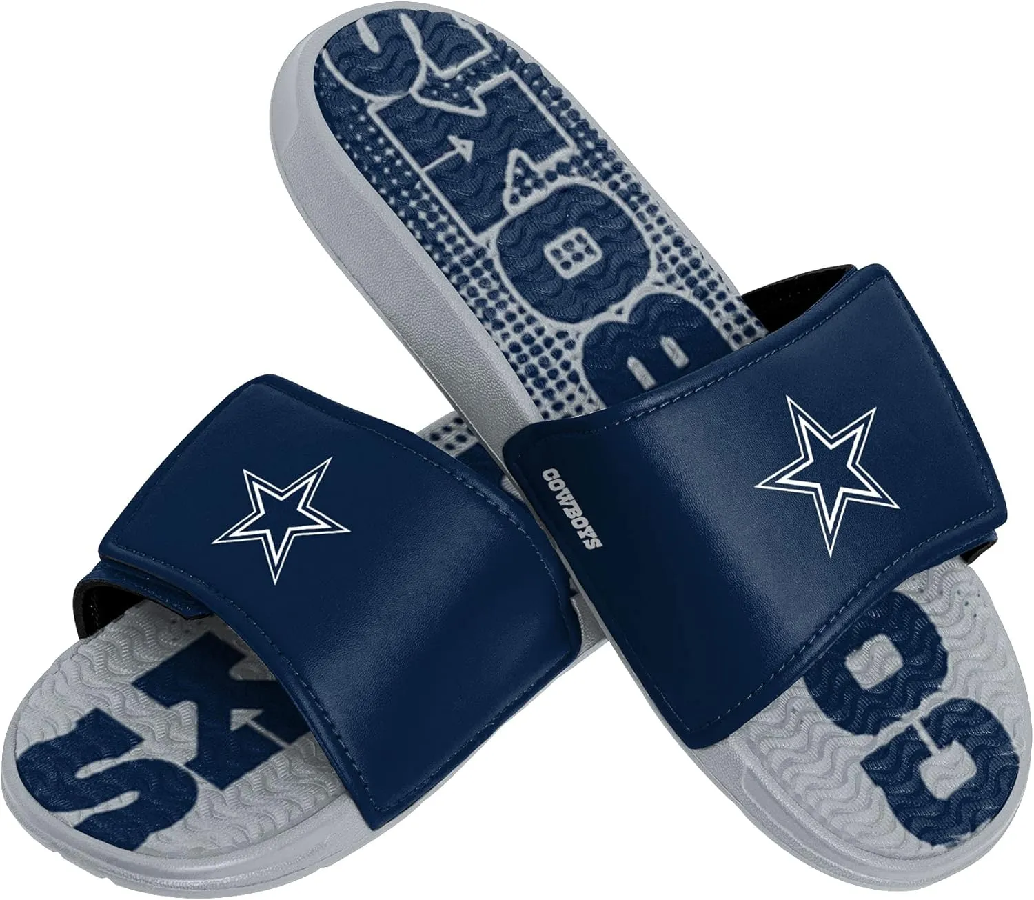 FOCO Dallas Cowboys NFL Mens Gradient Wordmark Gel Slide - M