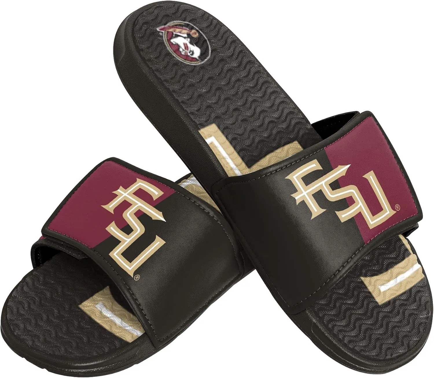 FOCO Florida State Seminoles NCAA Mens Colorblock Big Logo Gel Slide - M