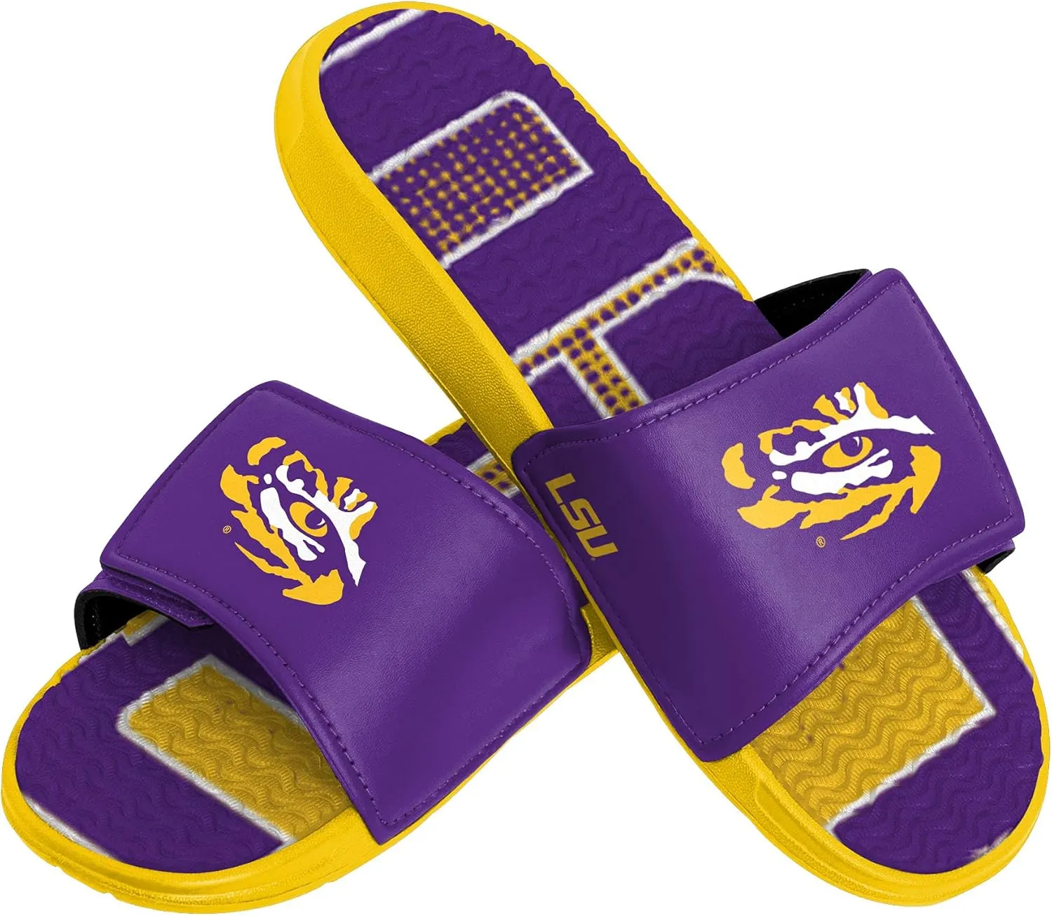 FOCO LSU Tigers NCAA Mens Gradient Wordmark Gel Slide - XL