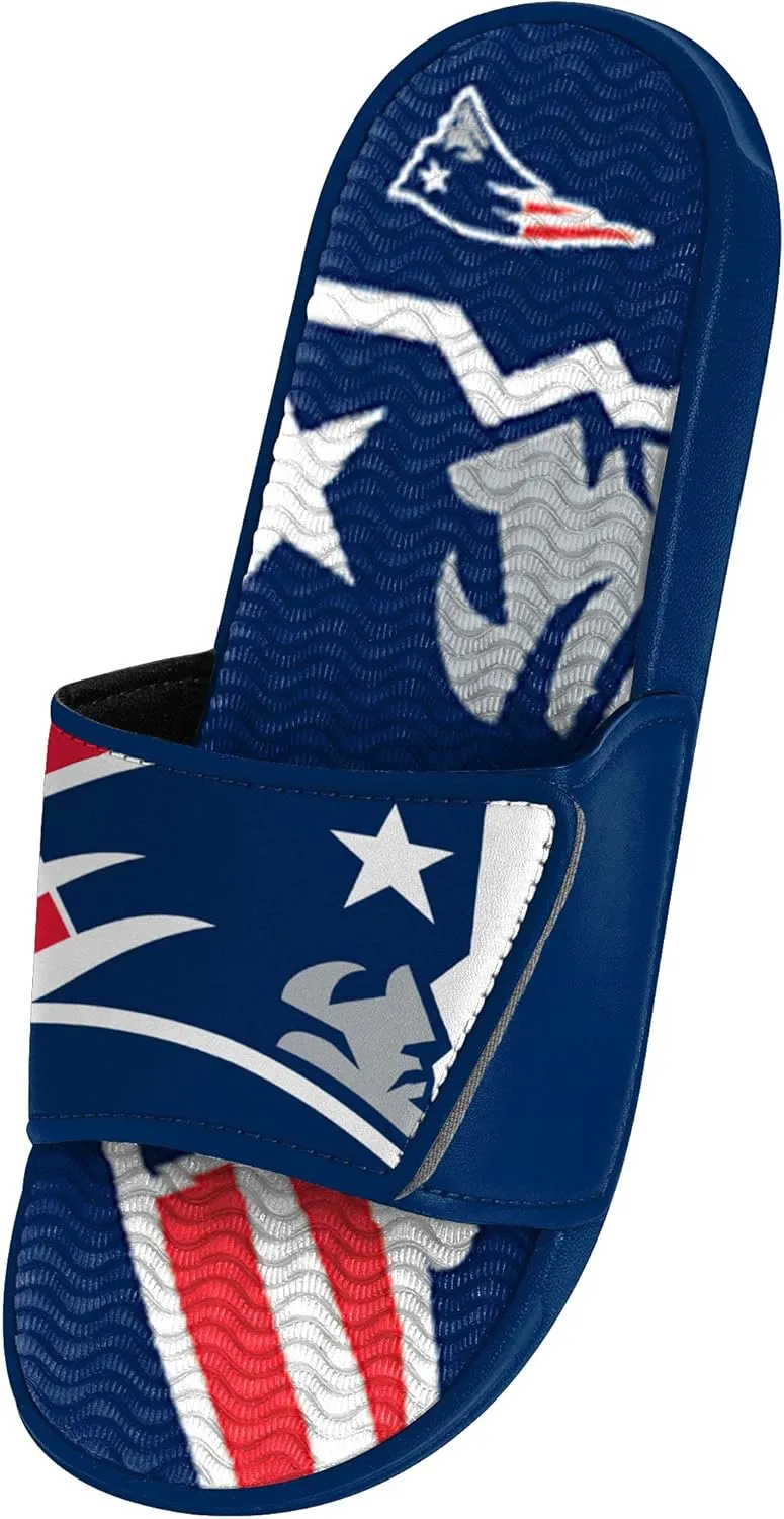 FOCO Mens NFL Team Logo Sport Shower Gel Slide Flip Flop Sandals