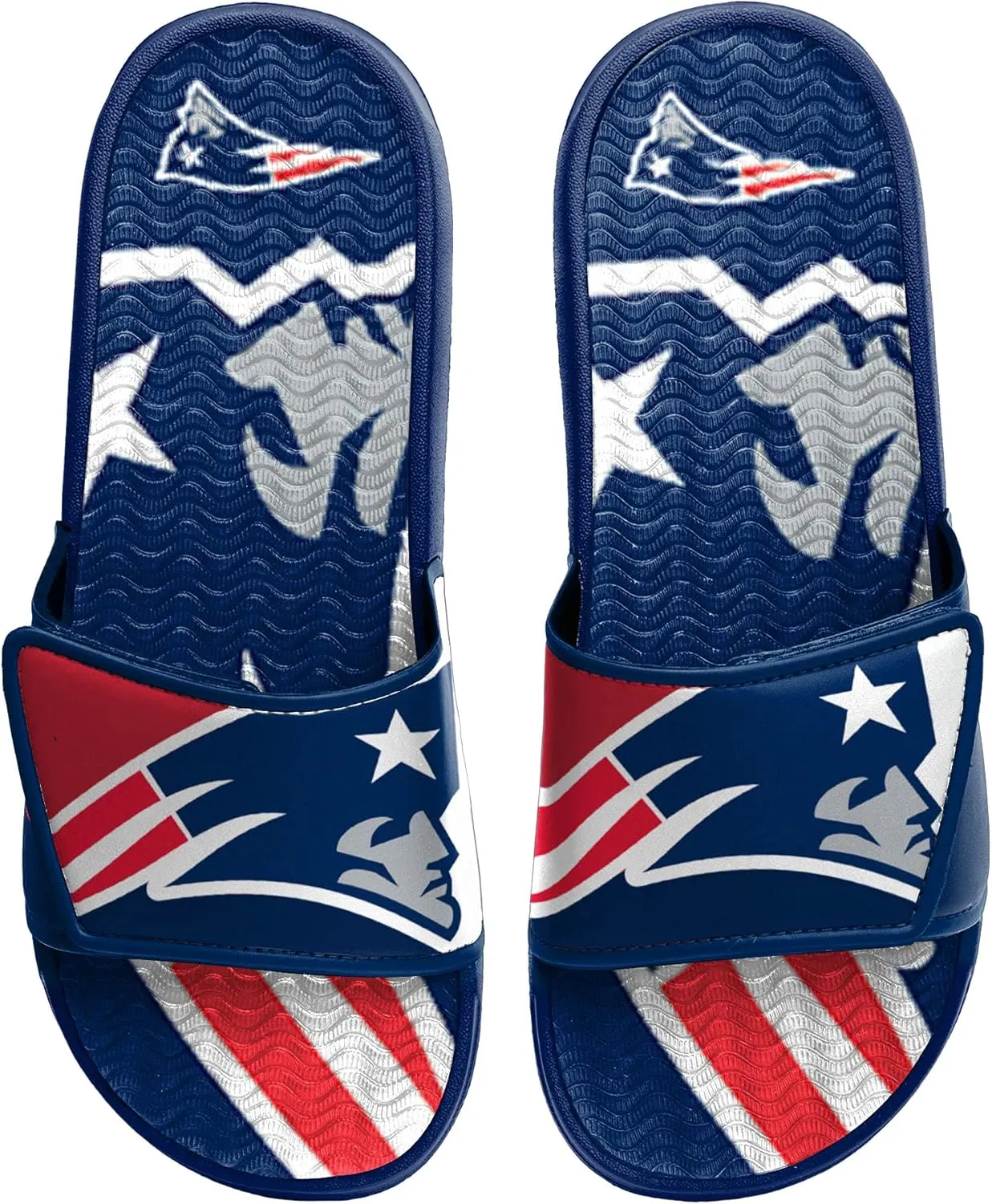 FOCO Mens NFL Team Logo Sport Shower Gel Slide Flip Flop Sandals