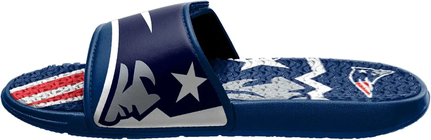 FOCO Mens NFL Team Logo Sport Shower Gel Slide Flip Flop Sandals