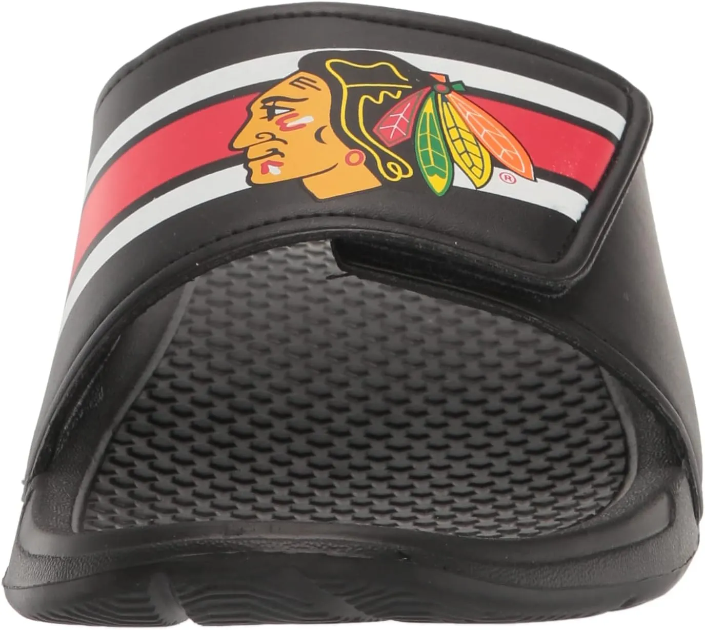 FOCO Men's NHL Team Logo Sport Legacy Stripe Slide Sandals