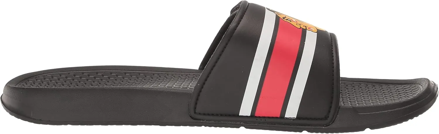 FOCO Men's NHL Team Logo Sport Legacy Stripe Slide Sandals