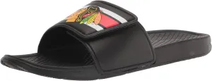 FOCO Men's NHL Team Logo Sport Legacy Stripe Slide Sandals