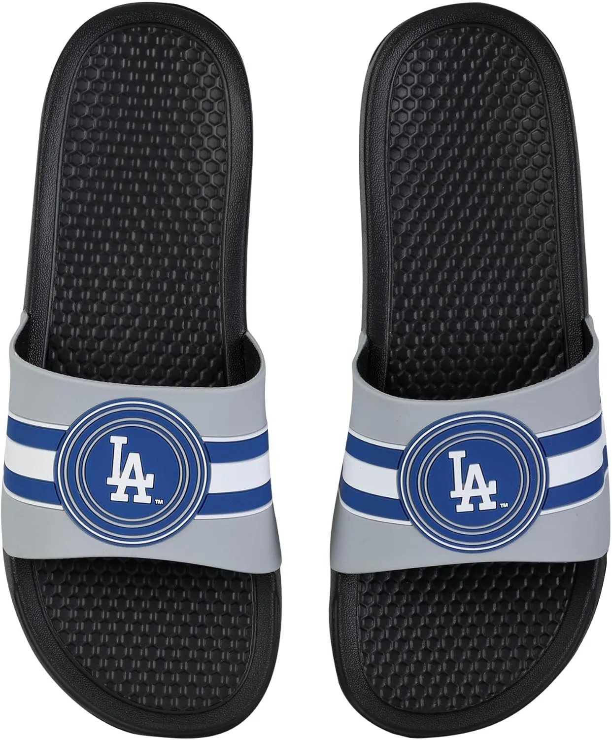FOCO MLB Men's Stripe Raised Slide Sandals – Comfortable, Durable, Team Logo Footwear for Game Day & Everyday Wear