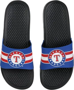 FOCO MLB Men's Stripe Raised Slide Sandals – Comfortable, Durable, Team Logo Footwear for Game Day & Everyday Wear
