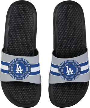 FOCO MLB Men's Stripe Raised Slide Sandals – Comfortable, Durable, Team Logo Footwear for Game Day & Everyday Wear