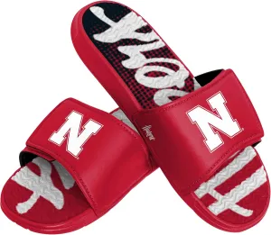 FOCO Nebraska Cornhuskers NCAA Mens Gradient Wordmark Gel Slide - L