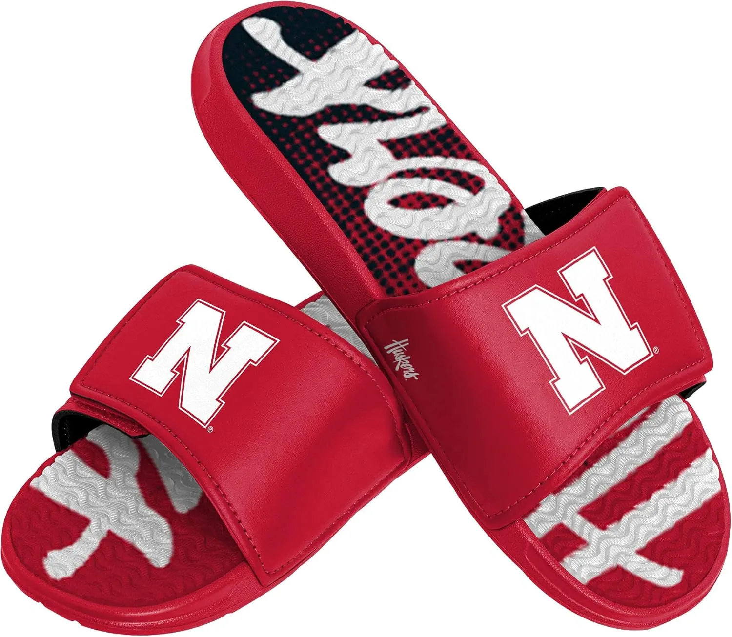 FOCO Nebraska Cornhuskers NCAA Mens Gradient Wordmark Gel Slide - L