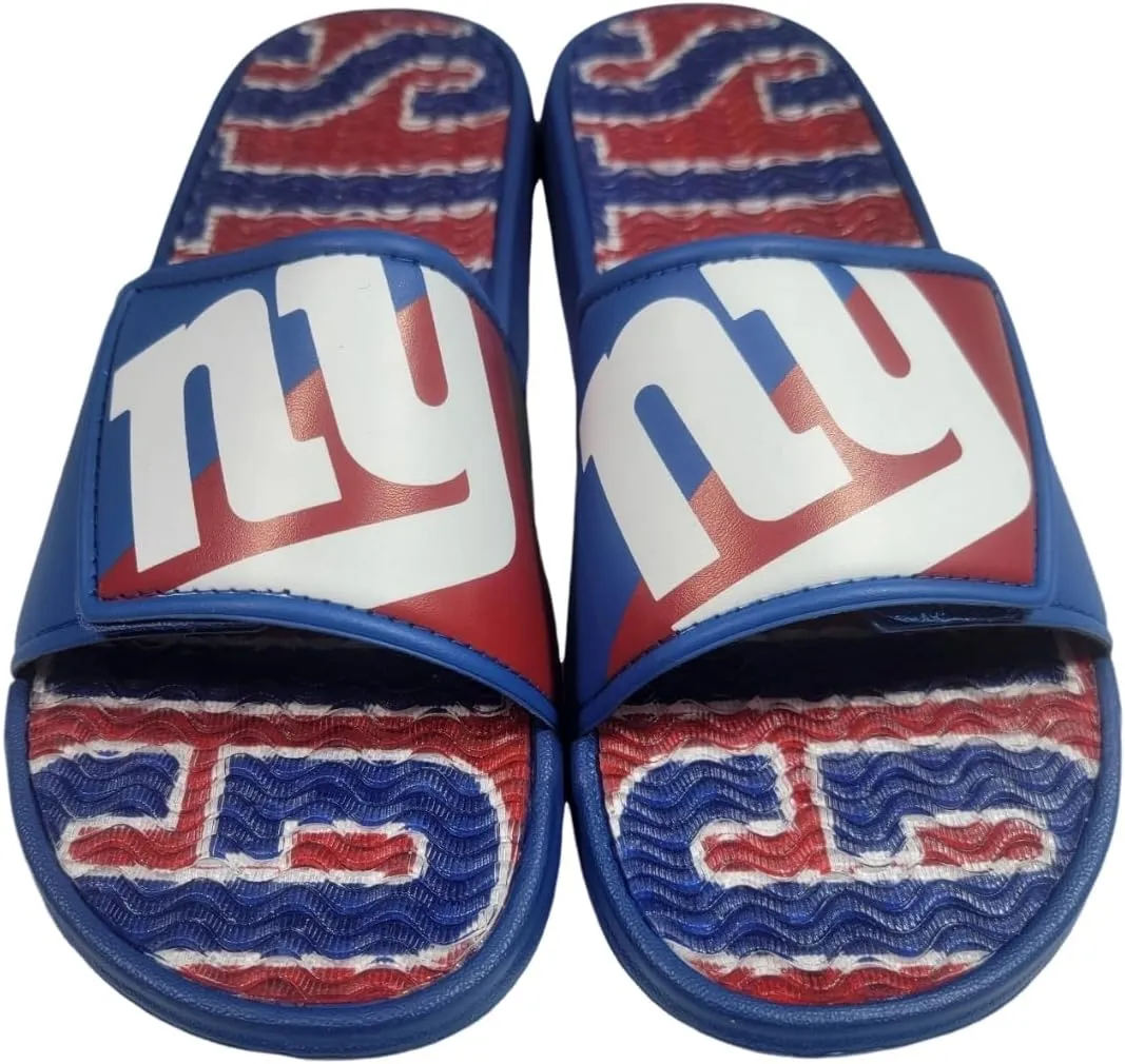 FOCO NFL Unisex Sport Shower Gel Slide Flip Flop Sandals Colorblock Big Logo