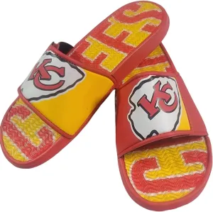 FOCO NFL Unisex Sport Shower Gel Slide Flip Flop Sandals Colorblock Big Logo