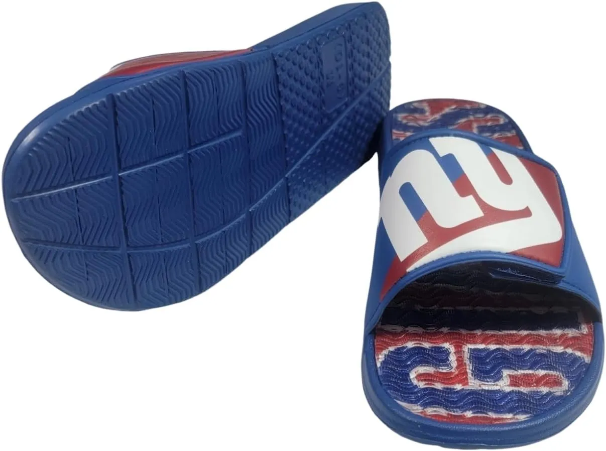 FOCO NFL Unisex Sport Shower Gel Slide Flip Flop Sandals Colorblock Big Logo