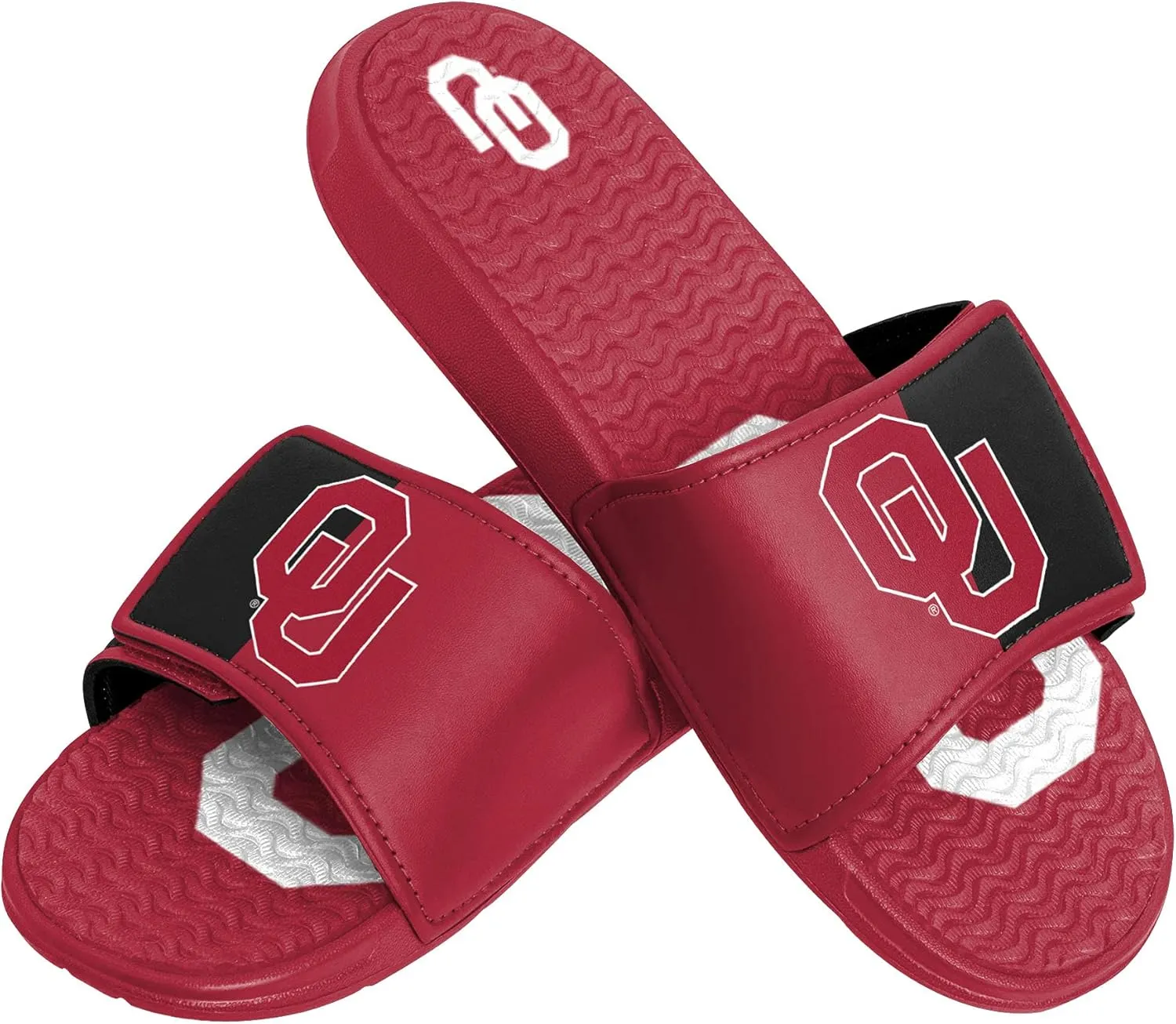 FOCO Oklahoma Sooners NCAA Mens Colorblock Big Logo Gel Slide - S