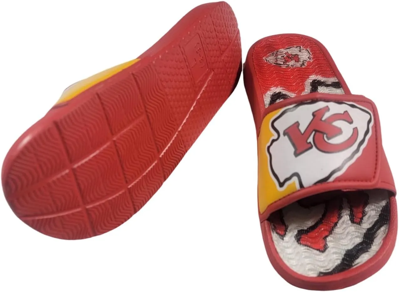 FOCO Youth NFL Team Logo Sport Gel Slide Flip Flop Sandals