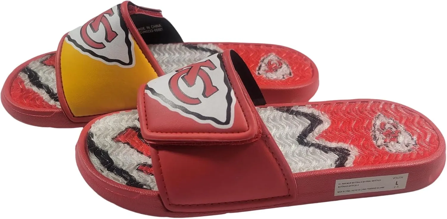 FOCO Youth NFL Team Logo Sport Gel Slide Flip Flop Sandals