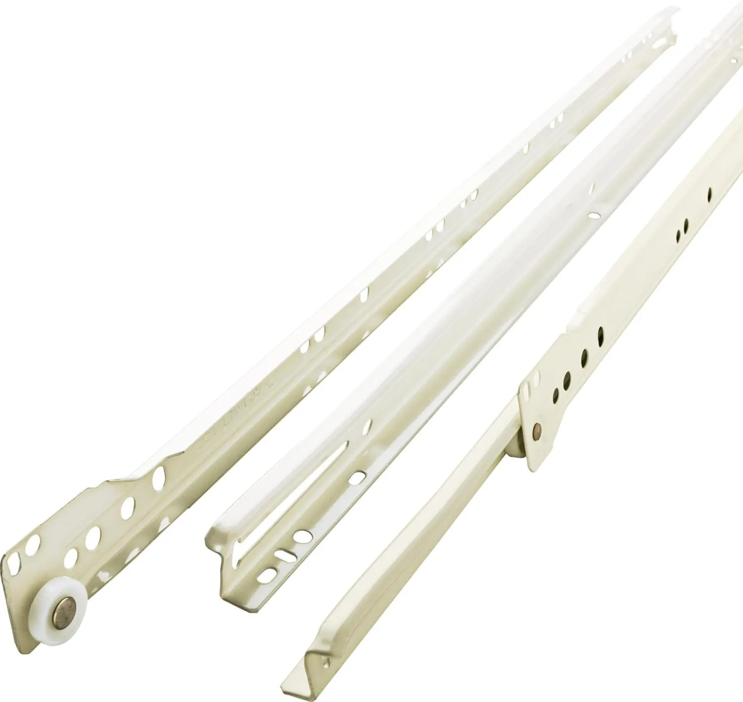 Franklin Brass Self-Closing 22' Drawer Slides Bottom Mount, 5-Pairs (10-Pieces) Cabinet, 50lb Capacity White Drawer Hardware D68822K-W-B