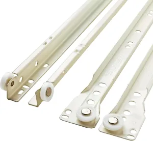 Franklin Brass Self-Closing 22' Drawer Slides Bottom Mount, 5-Pairs (10-Pieces) Cabinet, 50lb Capacity White Drawer Hardware D68822K-W-B