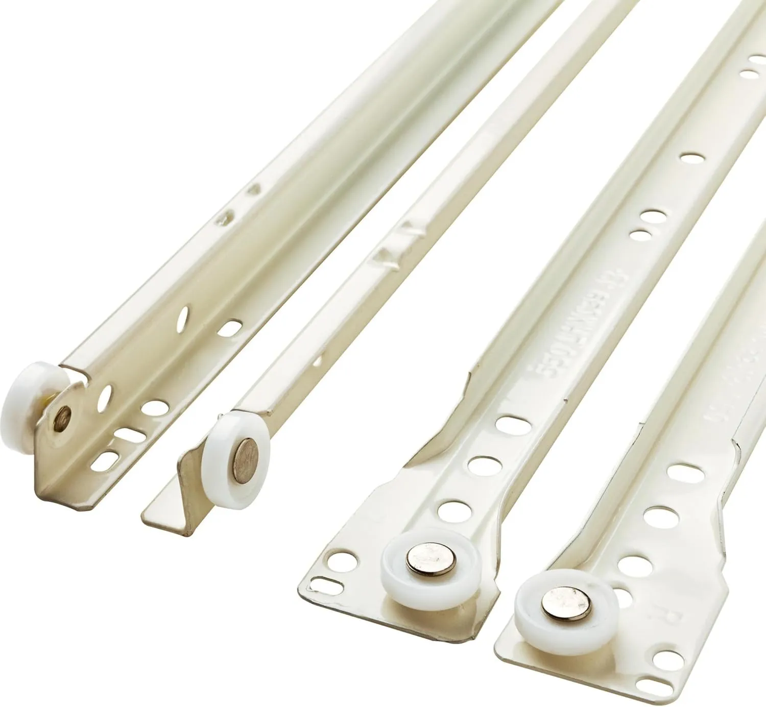 Franklin Brass Self-Closing 22' Drawer Slides Bottom Mount, 5-Pairs (10-Pieces) Cabinet, 50lb Capacity White Drawer Hardware D68822K-W-B
