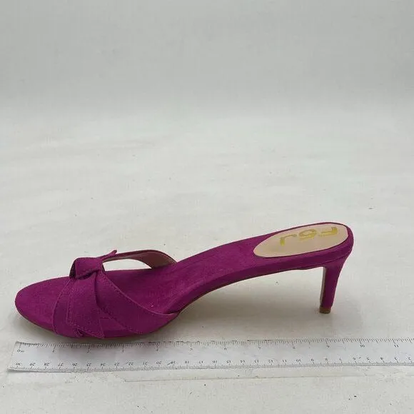 FSJ Women Cute Bowknot Slip On Mules Summer Open Toe Kitten Low Heel Sandal Ladi