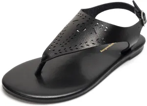 FUNKYMONKEY Thong Flat Sandals, Women's Casual T-Strap and Adjustable Ankle Buckle for Summer Beach Sandals