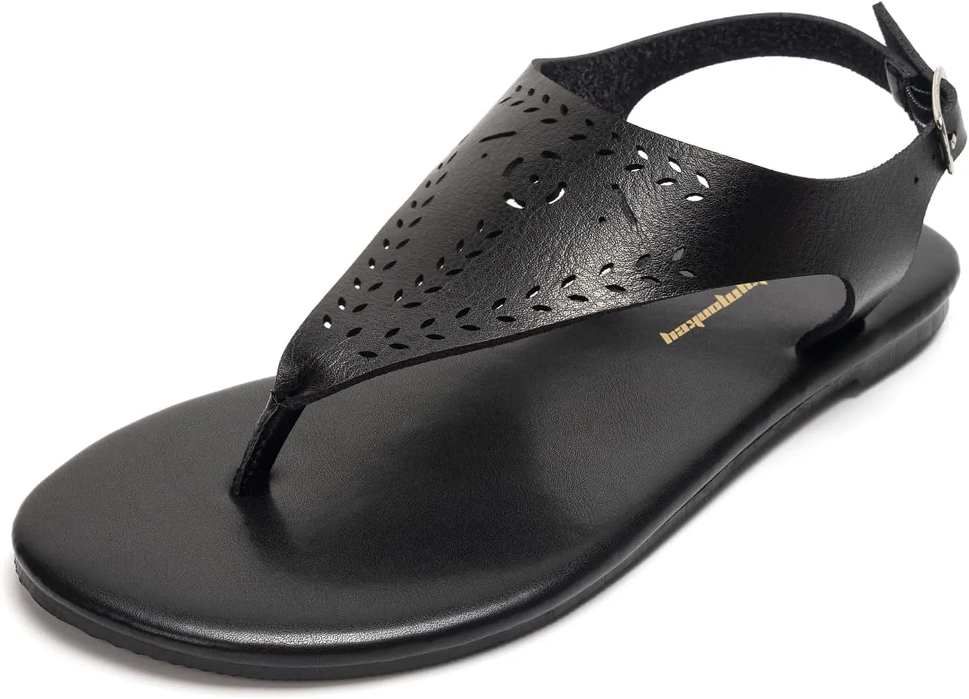 FUNKYMONKEY Thong Flat Sandals, Women's Casual T-Strap and Adjustable Ankle Buckle for Summer Beach Sandals