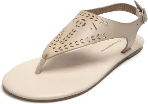 FUNKYMONKEY Thong Flat Sandals, Women's Casual T-Strap and Adjustable Ankle Buckle for Summer Beach Sandals