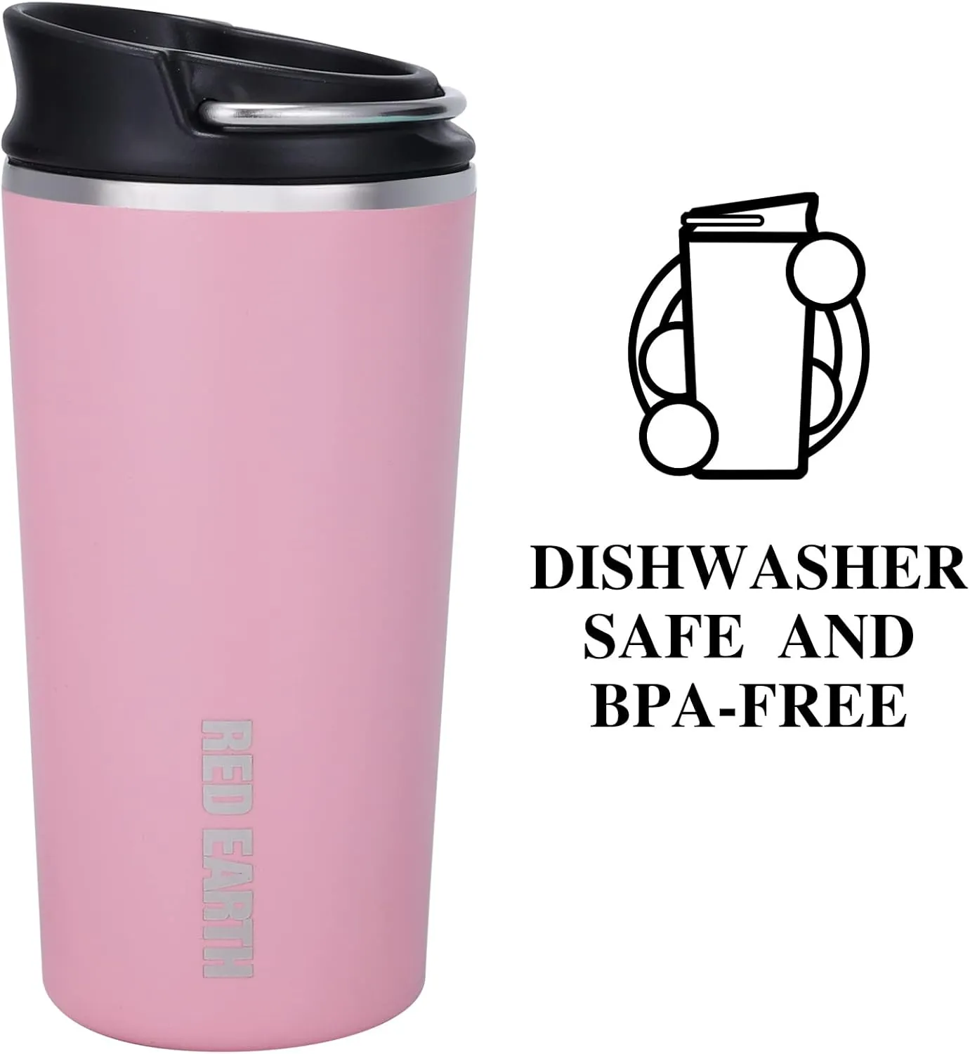 GiNT 17oz Travel Tea Mug with Infuser and Two Lid. Vacuum Insulated 316 Stainless Steel Travel Coffee Mug. Dishwasher Safe Tea Cup with Tea Strainer for Hot and Cold Brew Coffee or Tea(Pink)