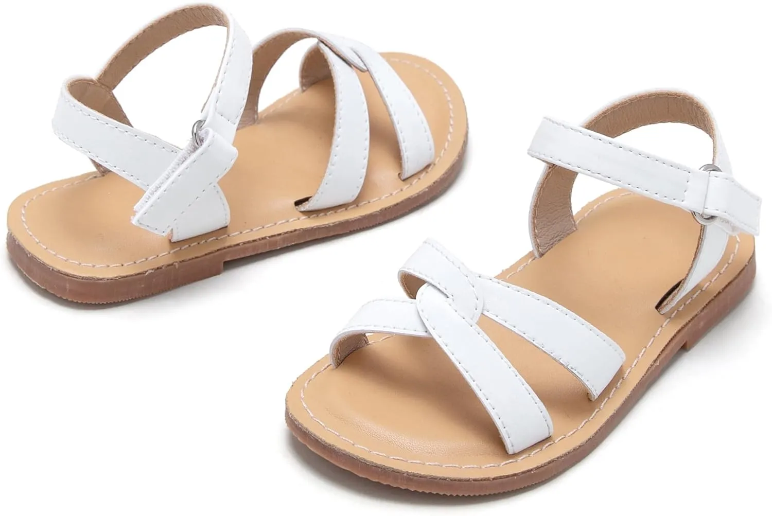 Girls Open Toe Flat Sandals Summer Casual Toddler Little Kid Sandals