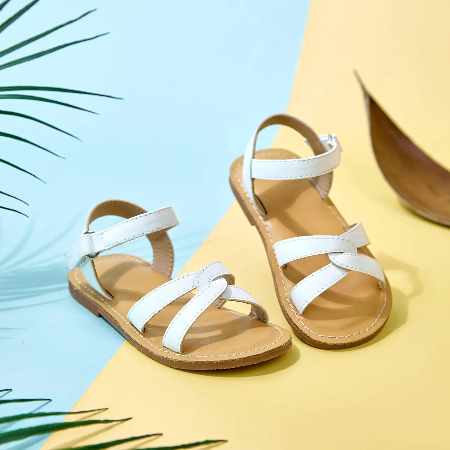 Girls Open Toe Flat Sandals Summer Casual Toddler Little Kid Sandals
