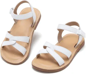 Girls Open Toe Flat Sandals Summer Casual Toddler Little Kid Sandals