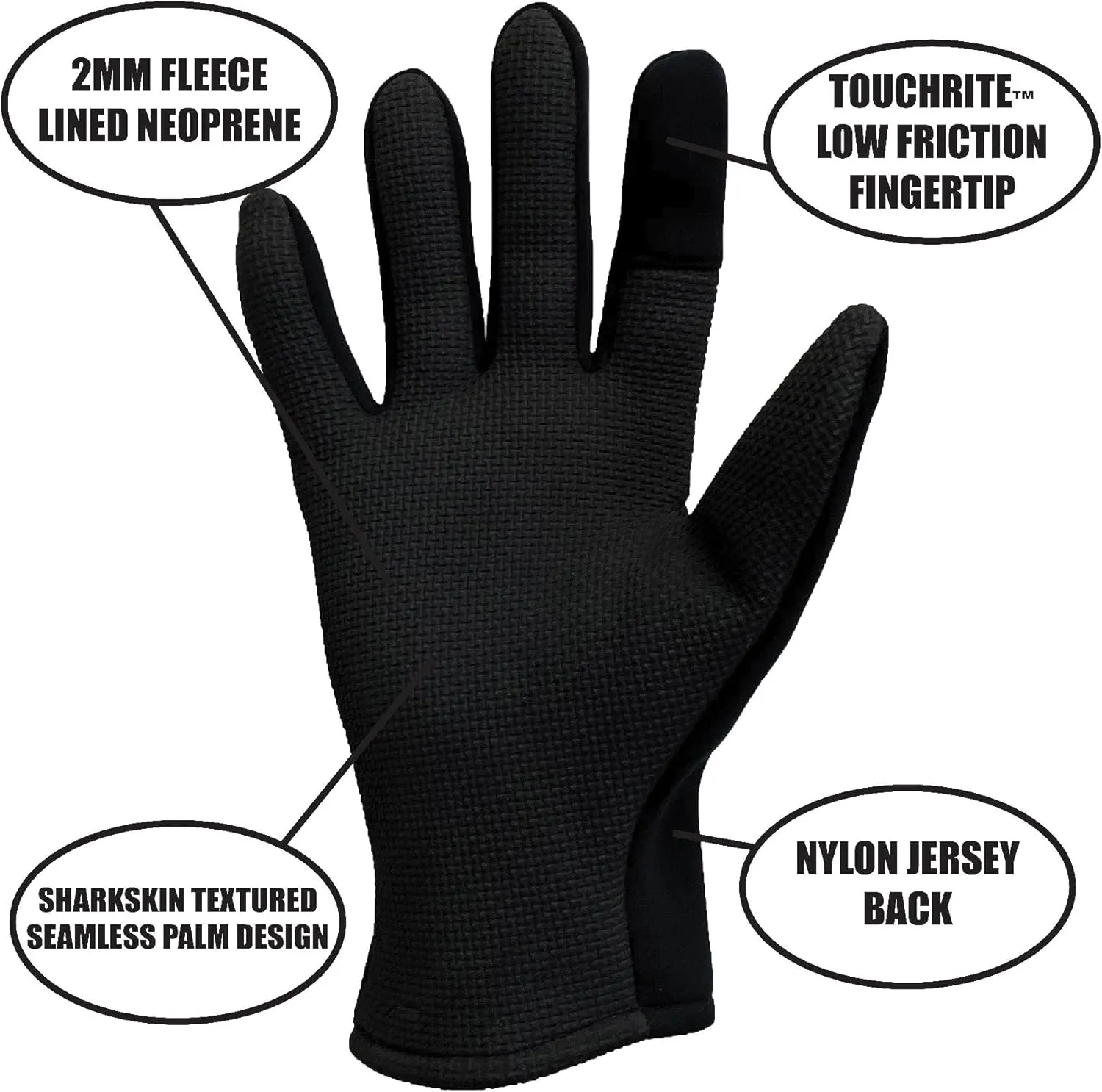 Glacier Glove Kenai Original Full Finger Gloves - Versatile Protective Unisex Gloves for Fly Fishing, Outdoors, Kayaking, Surfing, Paddling, Boating, Black, XXL