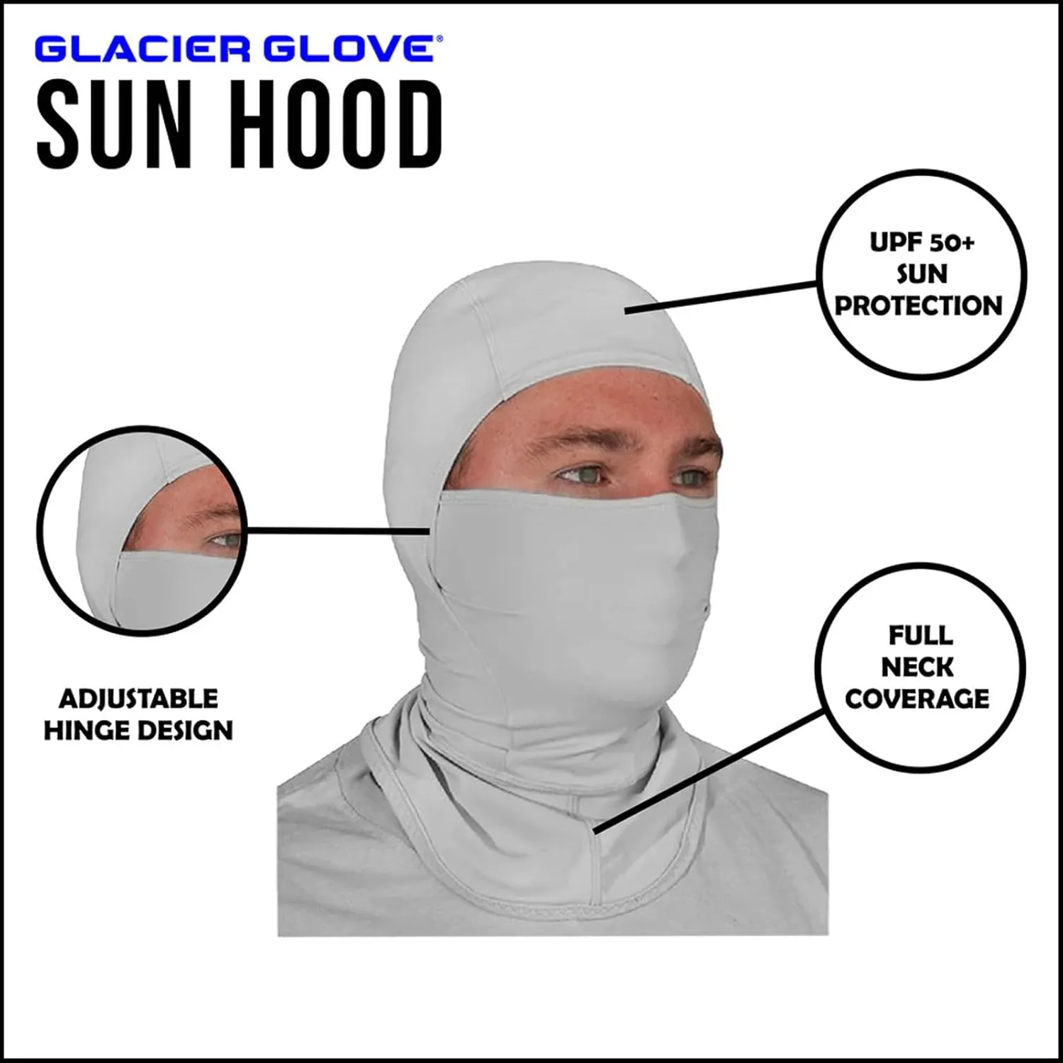 Glacier Glove Unisex Glacier Lightweight Breathable UPF 50  4 Way Stretch Sun Hood | for Outdoors, Hunting, Fishing, Hiking