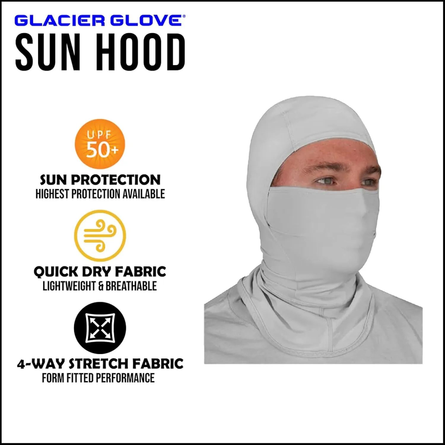 Glacier Glove Unisex Glacier Lightweight Breathable UPF 50  4 Way Stretch Sun Hood | for Outdoors, Hunting, Fishing, Hiking