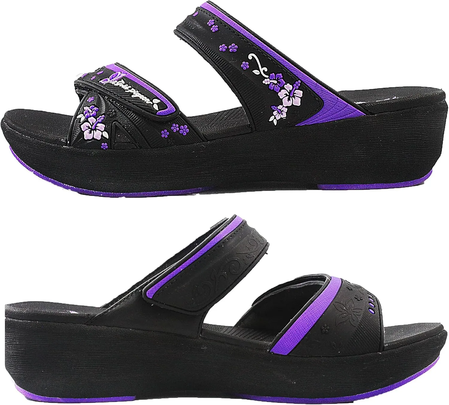 Gold Pigeon Shoes Platform Slide Sandals & Flip Flops for Women, Comfort Padded Foam Cushion
