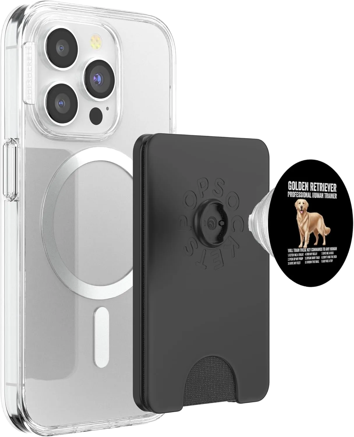 Golden Retriever Professional Human Trainer Funny Dog Lover PopSockets PopWallet for MagSafe